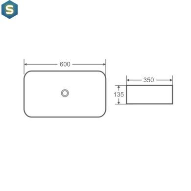 Умивальник Qtap Tern 600x350x135 White QT17118140W, Білий
