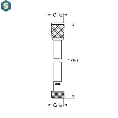 Шланг для душа Grohe QuickFix VitalioFlex Trend 287422432, Черный матовый