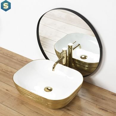 Умивальник Rea Floria gold/white накладний REA-U0027, Золотий