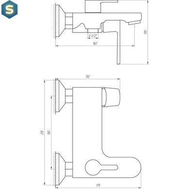 Змішувач для ванни Globus Lux Laguna GLA-0102N-10-BB, Черный матовый
