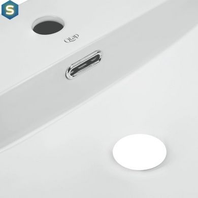 Умывальник Qtap Nando LT подвесной прямоугольный 600х440х130 мм White + донный клапан PU02O, Белый