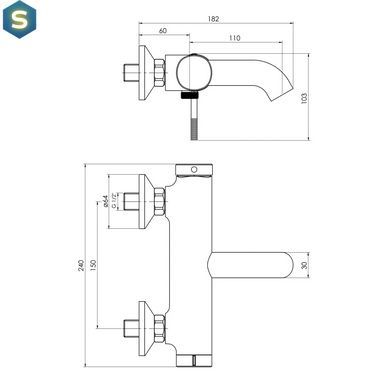 Смеситель для ванны Imprese Brenta ZMK081906040 никель