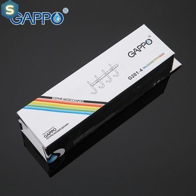Вішалка Gappo G201-4 на 4 гачки 235 мм, хром, Хром