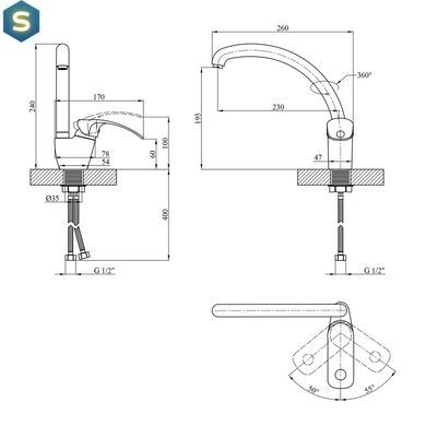 Смеситель для кухни Kroner KRP Konstante - C032 CV023587, Хром