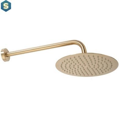 Душевая система Rea Lungo brushed gold c термостатом + BOX скрытого монтажа REA-P8551, Золотой