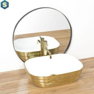 Умивальник Rea Floria gold/white накладний REA-U0027, Золотий