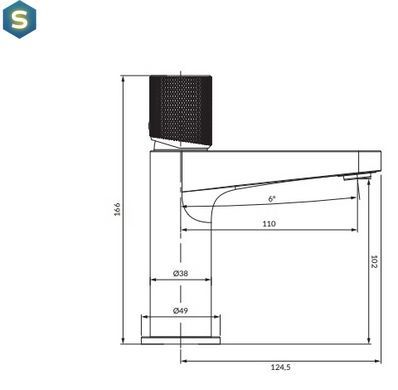 Змішувач для умивальника Omnires Contour anthracite CT8010AT, Черный матовый