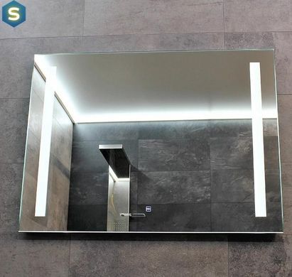 Зеркало Dusel DE-M1041 75x100 с часами и Bluetooth, Белый