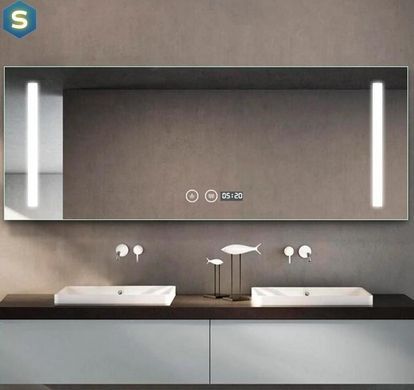 Зеркало Dusel DE-M1041 75x100 с часами и Bluetooth, Белый