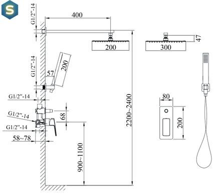 Душевая система скрытого монтажа Topaz Lexi TLG 21205-H57 хром, Хром