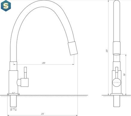 Монокран Globus Lux Alpen SUS-004SN, Черный/золото