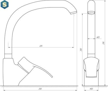 Змішувач для кухні Globus Lux Queensland GLQU-203S-BIG, Хром