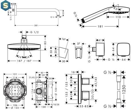 Душевая система Hansgrohe Croma Select E 27294000