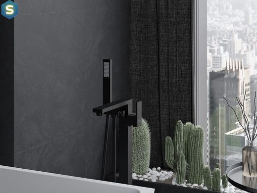 Смеситель для ванны Mexen Urano black напольный MEX-75233-70, Черный матовый