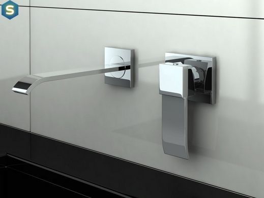 Змішувач для умивальника Kohlman Axis chrome + BOX прихованого монтажу QW180N, Хром