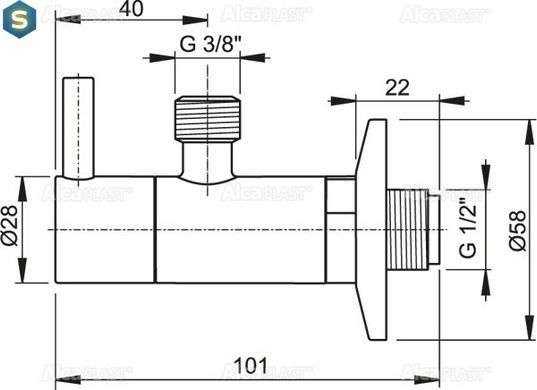 Кутовий вентиль з фільтром 1/2"x3/8" Alca Plast ARV001, Хром