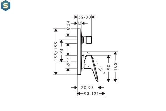 Змішувач для ванни Hansgrohe Logis matt black 71405670, Черный матовый