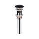 Донний клапан з переливом Qtap PU03O 70х70х227.5 Matt black, Черный матовый