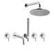 Душевая система скрытого монтажа Paffoni Shower с изливом и верхним душем &Oslash;225 мм steel KITLIG011ST/225, Нержавеющая сталь