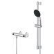 Набор смесителей Grohe Quickfix термостат для душа с душевым гарнитуром Precision Flow THM и смеситель для раковины StartEdge S-Size UA202503TE, Хром
