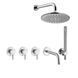 Душевая система скрытого монтажа Paffoni Shower с изливом и верхним душем &Oslash;225 мм steel KITLIG011ST/225, Нержавеющая сталь