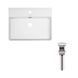 Умывальник Qtap Nando LT подвесной прямоугольный 600х440х130 мм White + донный клапан PU02O, Белый