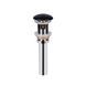 Донний клапан з переливом Qtap PU03O 70х70х227.5 Matt black, Черный матовый