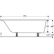 Ванна акрилова Geberit Soana 170x70 554.002.01.1 + ніжки, Білий