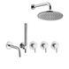 Душевая система скрытого монтажа Paffoni Shower с изливом и верхним душем &Oslash;225 мм steel KITLIG011ST/225, Нержавеющая сталь