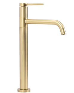 Смеситель для умывальника Rea Lugano Slim brushed gold высокий REA-B4420, Золотой