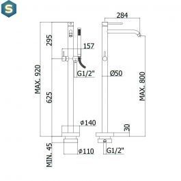 Змішувач для ванни на підлогу Paffoni Light black matt LIG032NO, Черный матовый