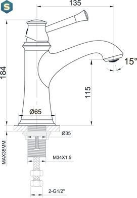 Змішувач для умивальника Imprese Podzima Ledove ZMK01170101, Хром