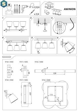 Люстра Nowodvorski 9717 Awinion E27 3x40W IP20 Gr
