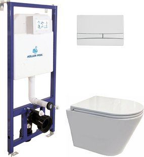 Установка KOLLER POOL Dune 1200SL + панель смыва Integro Cosmo White + подвесной унитаз Orion с сиденьем Soft Close дюропласт