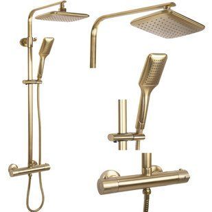 Душова система Rea Tom brushed gold з термостатом REA-P5004, Золотий