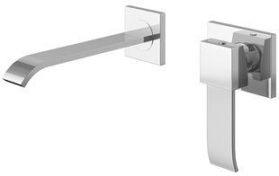Смеситель для умывальника Kohlman Axis chrome + BOX скрытого монтажа QW183N, Хром