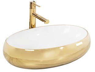 Умивальник Rea Melania white/gold накладний REA-U1050, Золотий