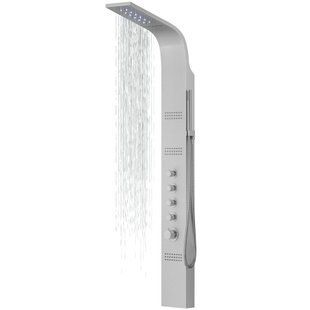Душевая панель Corsan Kaskada silver LED A014MSLLED, Каппучино