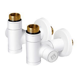 Комплект дизайн кранов под ТЭН Ideale Senso 1/2&rdquo;x1/2&rdquo; белый, Белый