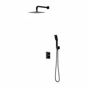 Душевая система скрытого монтажа с термостатом Omnires Parma black mat SYSPM11BL, Черный матовый