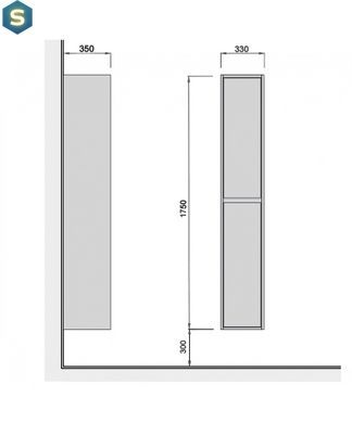 Пенал Мойдодыр Polo Loft бетон с белым глянцем подвесной/напольный, Каппучино