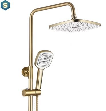 Душевая система Rea Argus brushed gold с изливом REA-P7841, Золотой