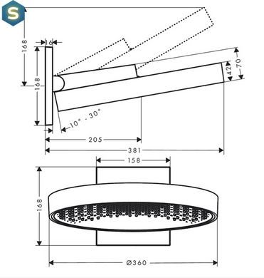 Верхний душ Hansgrohe Rainfinity 360 1jet Matt Black 26230670