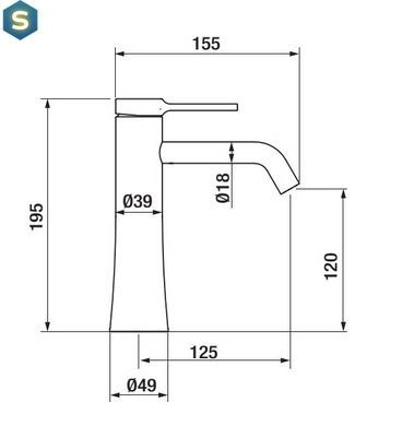 Смеситель для умывальника GRB Time 47540472, Черный/золото