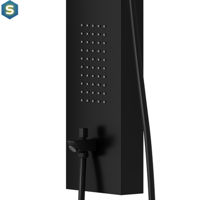 Душова панель Corsan Festo black з виливом S046MBLW, Черный матовый
