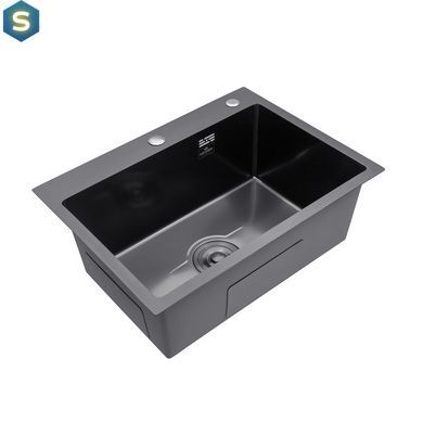 Кухонная мойка Kroner KRP Derby - 5843HM ​​PVD (2,5/0,5 мм) CV027241, Черный/золото
