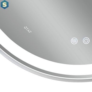 Зеркало Qtap Gemini 800х700 с LED-подсветкой Touch, с антизапотеванием, с диммером температуры цвета (3000-6500K) Reverse QT2578R8071W