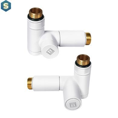 Комплект дизайн кранів під ТЕН Ideale Senso 1/2&rdquo;x1/2&rdquo; білий, Білий