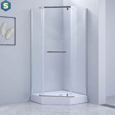 Душова кабіна Lidz Dozorca SC90x90.CRM.LOW.TR, скло прозоре 6 мм, Хром, Універсальна, прозорий