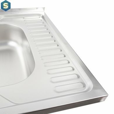 Кухонна мийка з нержавіючої сталі Platinum декор 6060 L (0,7/160 мм), Decor
